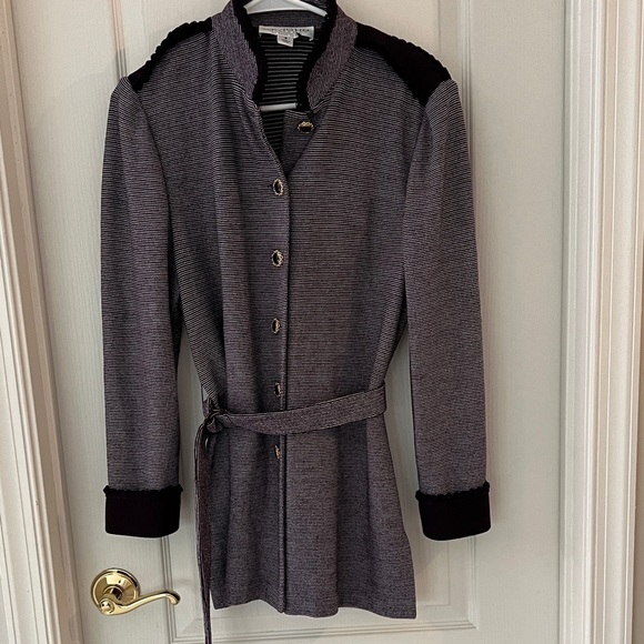 St. John Jackets & Blazers - St. John Striped Knit Cardigan in Black and White